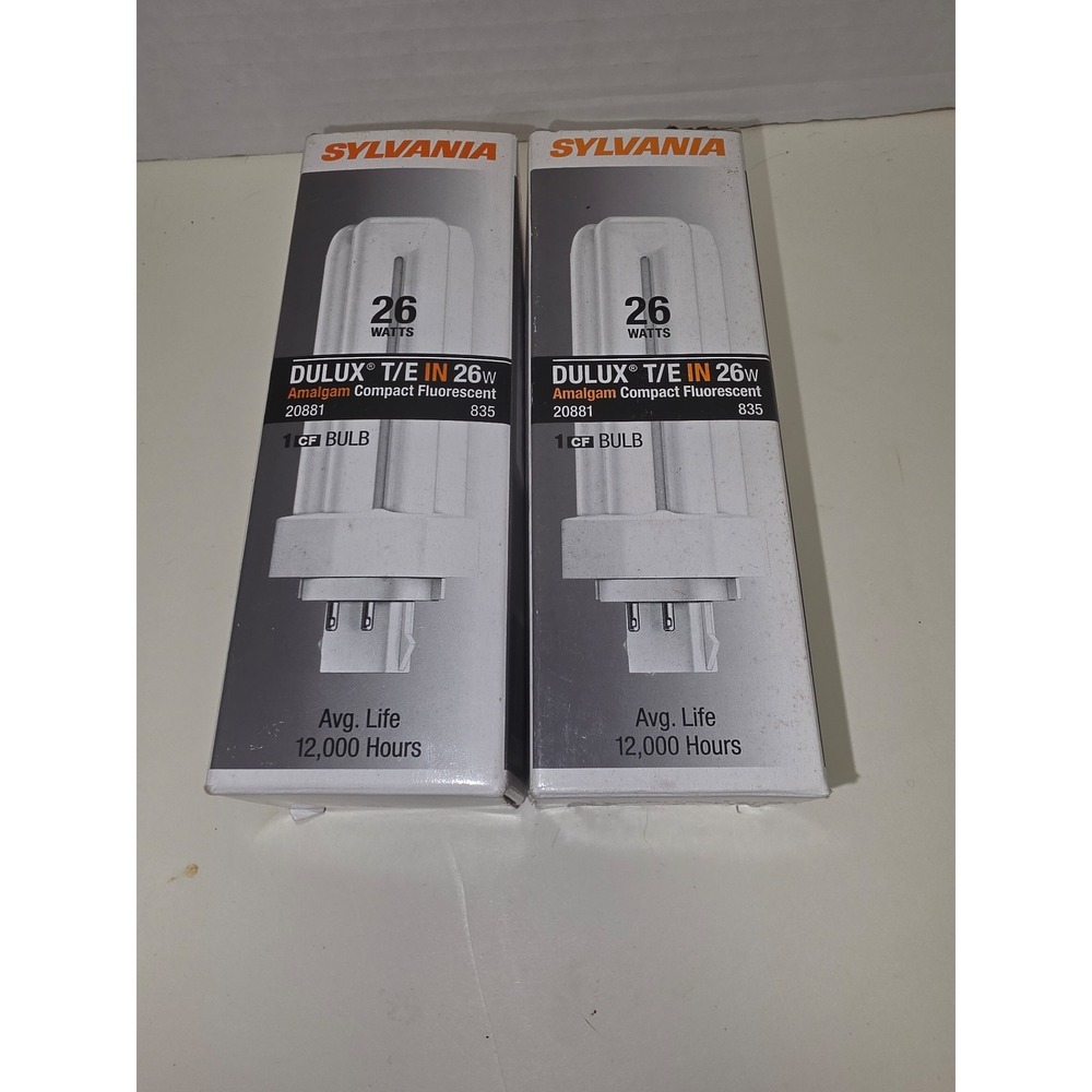 Sylvania 20881 is a 26-watt Dulux T/E amalgam compact fluorescent lamp bulb pair